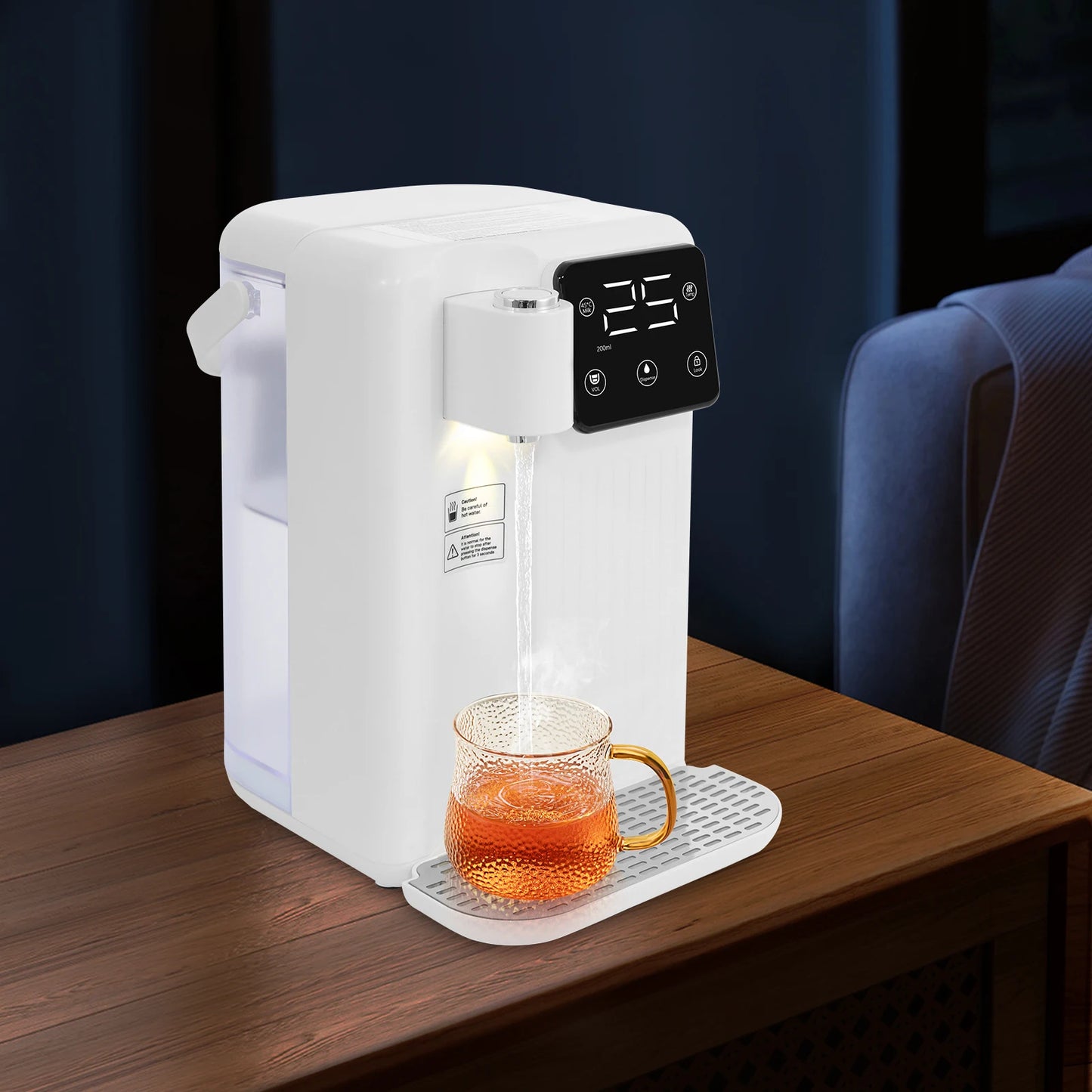 3L Instant Hot Water Dispenser W/LED peration Panel 3s Quick Heating Water Heated Dispenser Temperature Adjustable