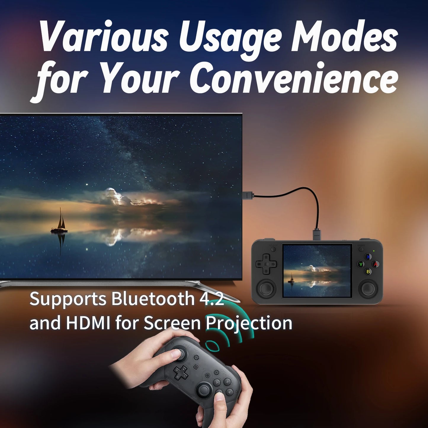 Anbernic RG35XX H Retro Handheld Game Console Dual Joystick Design 3.5" HD Screen High-Capacity Lasts up to 8 Hours 5G WiFi HDMI