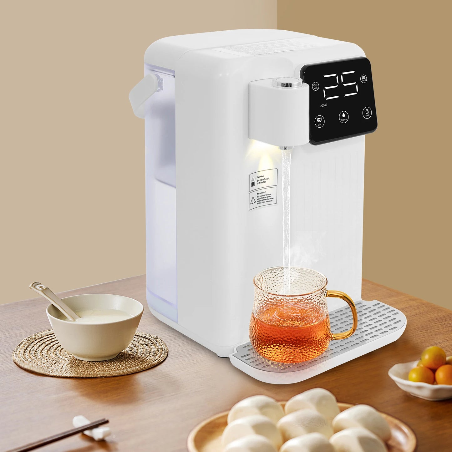 3L Instant Hot Water Dispenser W/LED peration Panel 3s Quick Heating Water Heated Dispenser Temperature Adjustable