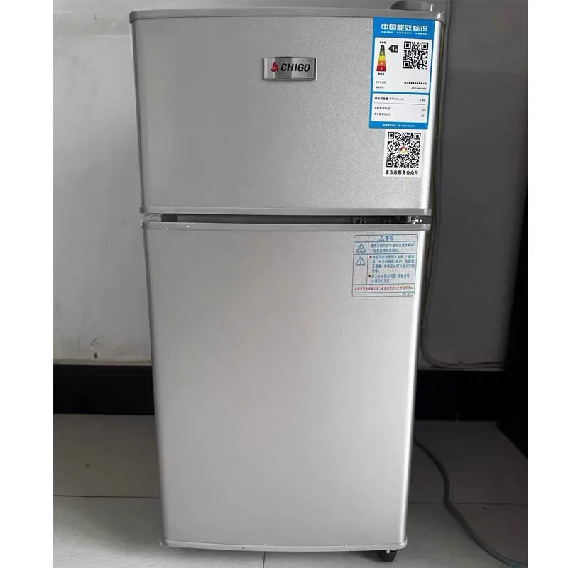 XMSJ 68L Two-Door Mini Refrigerator With LED Light